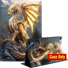 Slim Case for Galaxy Tab A9 2023, Shockproof, Multi-Angle Viewing, Golden Dragon picture