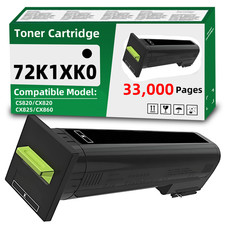 72K1XK0 Black Toner Cartridge Compatible for Lexmark CS820 CX820 CX825 CX860 picture
