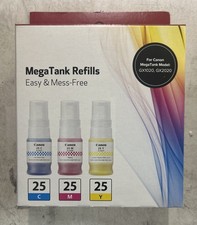 New Genuine Canon GI-25 Color 3PK Pigment Ink Bottle PIXMA GX1020 GX2020 picture