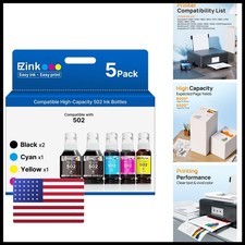 E-Z Ink 502 Ink Refill Bottles High Capacity for Epson ET-3850 ET-2850 ET-4850 picture