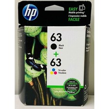HP 63 Ink Cartridge Combo Genuine HP OfficeJet 5252 5255 5258 5264 Retail Box picture