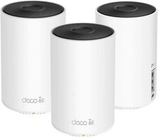TP-LINK DECO AXE5300 WI-FI 6E TRI-BAND WHOLE-HOME WI-FI SYSTEM 3 PACK - WHITE picture