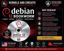 Debian 12 Bookworm Linux Install DVD 64-Bit Live Boot Disc US Seller picture