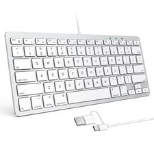 OMOTON Wired Keyboard for Mac with Dual Interface, Comfortable Typing Angle &... picture