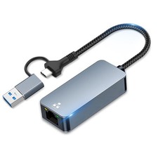 2-In-1 USB C to Ethernet Adapter 2.5Gbps, Type-C to RJ45 Ethernet Adapter picture