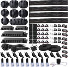 311Pcs Cable Management Organizer Kit 4 Cable Sleeve Split,53Cable Clips 12Cord picture