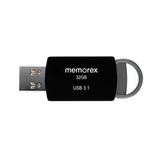 Memorex 32GB USB 3.1 Flash Drive - Black: Retractable Connector, 0.03 Lbs picture