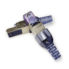 CAT7 Ethernet RJ45 Connectors, Tool Free Shielded Punch Down End of Blue  picture