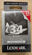 Lexmark 34 Black Ink Cartridge High Yield 18C0034 OEM New Sealed Exp 2007 picture