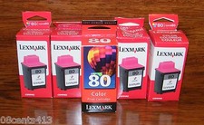 5 Genuine Lexmark 80 High Yield Color Ink Cartridge 12A1980 (275 Pages Yield) picture