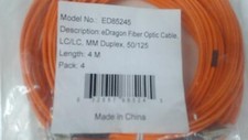 Lot of 4: eDragon Fiber Optic Cable LC / LC Multimode Duplex 50/125 OEM picture