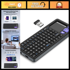 Mini Wireless Keyboard with Touchpad, Easy Media Control, Compact Design - Black picture