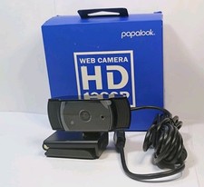 Papalook Full HD 1080p webcam with microphone for laptop monitor computer black picture