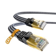 DanYee Cat 8 Ethernet Cable, 3ft, Nylon Braided, High Speed, RJ4, 2000 MHz Black picture