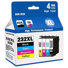 232XL Ink Replacement for Epson XP-4200 WF-2950 WF-2930 Printers (4-Pack) picture