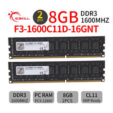 G.SKILL Value 16GB Kit 2x 8GB DDR3 1600MHz PC3-12800U 240Pin Desktop Memory AB picture
