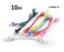 10-PACK 6 inch CAT5e UTP Ethernet RJ45 Full 8-Wire Patch Cable, Multi-Color picture