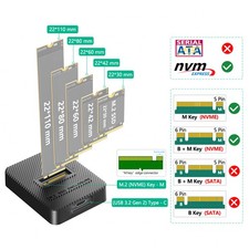 Vertical Stand-Alike M2 NVMe Enclosure Dock for 2230/2242/2260/2280 NVMe M.2 SSD picture