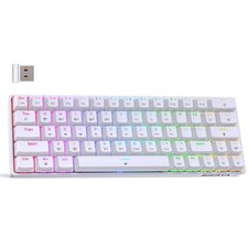 DK63 60% Wireless Mechanical Gaming Keyboard RGB Backlit 63 Keys Red White picture