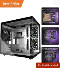 Stylish MATX Gaming PC Case with 270° Glass Panel & 3 Pre-Installed Fans picture