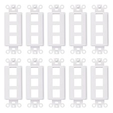 10 Pack White QuickPort Decora Keystone Insert 3 Port Modular Wall Plate picture