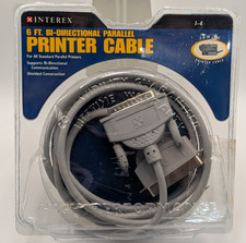 Interex 6ft Bi-Directional Parallel Print Printer Cable DB25/Cen36 Sealed picture