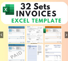 32 Set Invoices Excel Template Auto Calculation Invoices Purchase Order Quote picture
