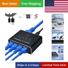Ethernet Splitter 1 to 4 - Network Splitter with USB Power Cable, RJ45 Intern... picture