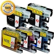 5Pk Hi-Yield BK&Color Ink For Bro LC203 XL MFC-J680DW J880DW J885DW New Chip picture