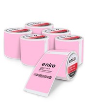enKo 6 Rolls 1800 Pink Thermal Labels for Dymo 30256 Rollo Shipping Mail picture