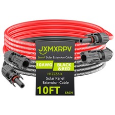 Solar Cable Extension 10Ft 10AWG, Solar Wire with Tool-Free Solar Connectors,... picture