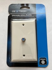 CE TECH 191-232 Coaxial Cable Wall Plate Light Almond 1-Gang 0000-191- 232 picture