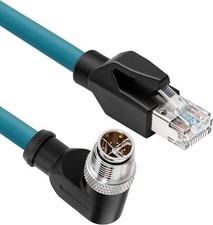SZRMCC M12 8Pin X-Code Right Angle to RJ45 Cable for Basler Cognex GigE 5M picture