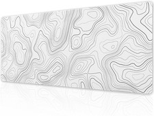 Topographic Map Large Mouse Pad XL White Lines Contour Geographic Extended Deskc picture