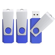 Kootion 16GB USB 2.0 3 Pack Metal Swivel Style USB Flash Drive Memory Stick Blue picture