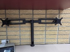 Heavy Duty Steel Dual Monitor Stand with Height Adjustable Arms - Fits 13–27