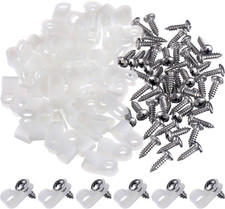 50 Pack R-Type Cable Clip Wire Clamp, Nylon Screw Mounting Cord Fastener Clips w picture