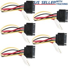 (5-pack) SATA Power Female to Molex Male Adapter Converter Cable, 6-Inch 5X picture