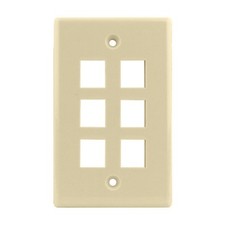 Construct Pro™ Single-Gang 6-Port Keystone Wall Plate (Ivory) picture
