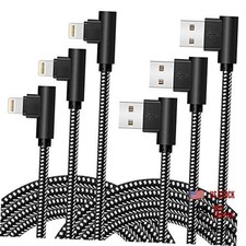 iPhone Charger [MFi Certified] 3 Pack (3/6/10FT) Nylon 3Pack BlackWhite picture