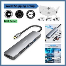 Efficient 7-in-1 USB C Hub with Aluminum Design - Fast Charging & 4K HDMI picture
