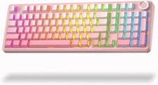 AULA F99 Pro Wireless Mechanical Keyboard Pink RGB BT/2.4G/USB-C Hot Swap picture