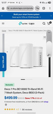 TP-Link Deco BE63 BE10000 Wi-Fi 7 Tri-Band Mesh Router System 3-Pack picture