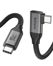 Silkland 80Gbps Right Angle USB 4 Cable for Thunderbolt 5 Cable 240W 4FT picture