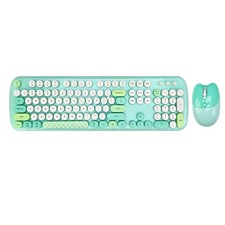 SaharaCase Wireless Ergonomic Keyboard and Laser Mouse Combo, Green (KB9) picture