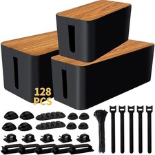 YUANYE Cable Management Box Kit for Power 3 pack, Black  picture