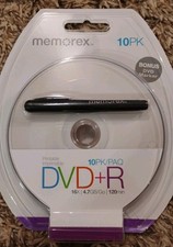 Memorex DVD+R 10 Pack 16X 4.7 GB 120 Min Factory Sealed picture
