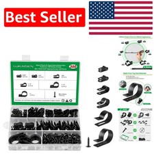 Complete Cable Fastener Kit: 300PCS Nylon Clips in 6 Sizes for Home and Office picture