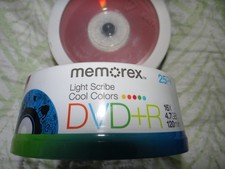 Memorex DVD+R Discs 25 Pk Lightscribe 16x 4.7GB 120min -- New Factory Sealed picture