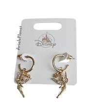 Disney Parks Peter Pan Tinker Bell Gold Tone Rhinestones Earrings picture